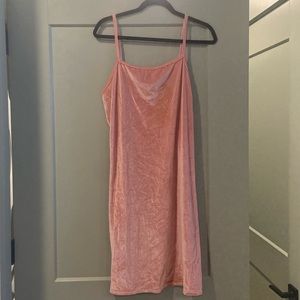 Pink velour dress